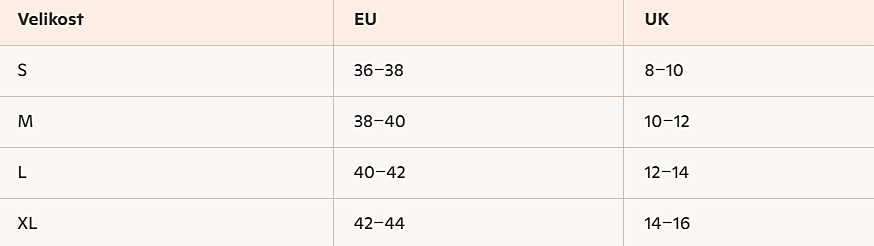 Bezešvé kojicí tílko tvarující Carriwell tabulka velikostí